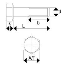 M10 - A2  - 304 Grade - DIN931