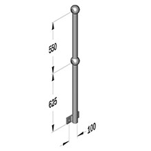 Platform Side Palm 25nb Galv Ball Standard - 60mm Ball