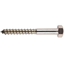 M12 - A4 - 316 Grade - DIN571 Coach Screw - Hex Head