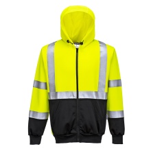 Portwest B315 - Hi-Vis Contrast Zipped Hoodie Yellow/Black