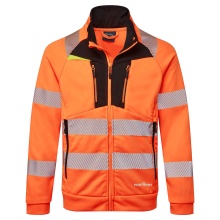 Portwest DX477 - DX4 Hi-Vis Funnel Neck Zipped Sweatshirt Orange/Black