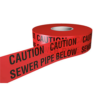 Caution Sewer Pipe Below