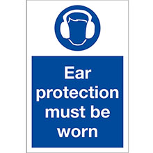 Ear Protection Must Be Worn - Self Adhesive Sign