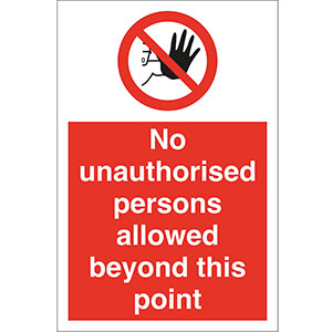 No Unauthorised Person No Unauthorised Person